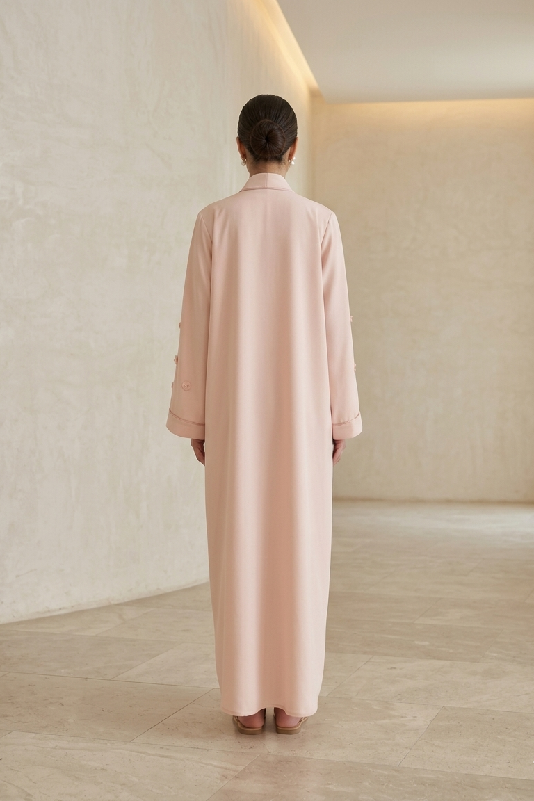 Pastel Blush Petal-Detail Abaya
