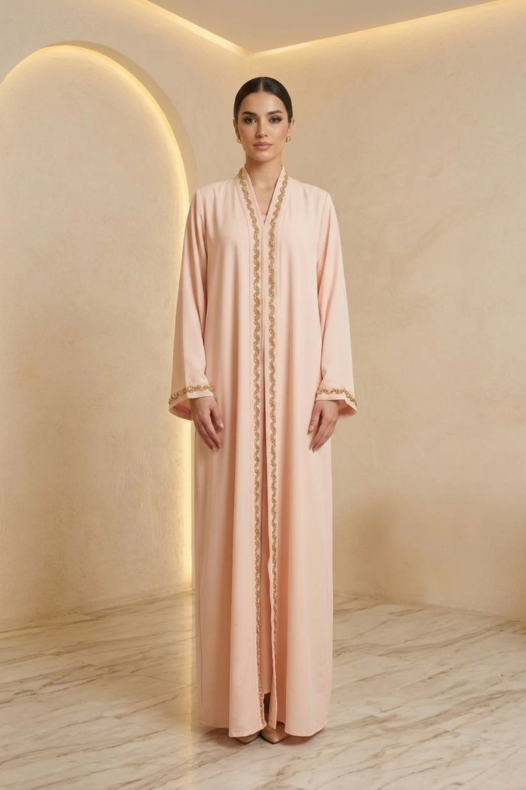 Golden Grace Embroidered Abaya