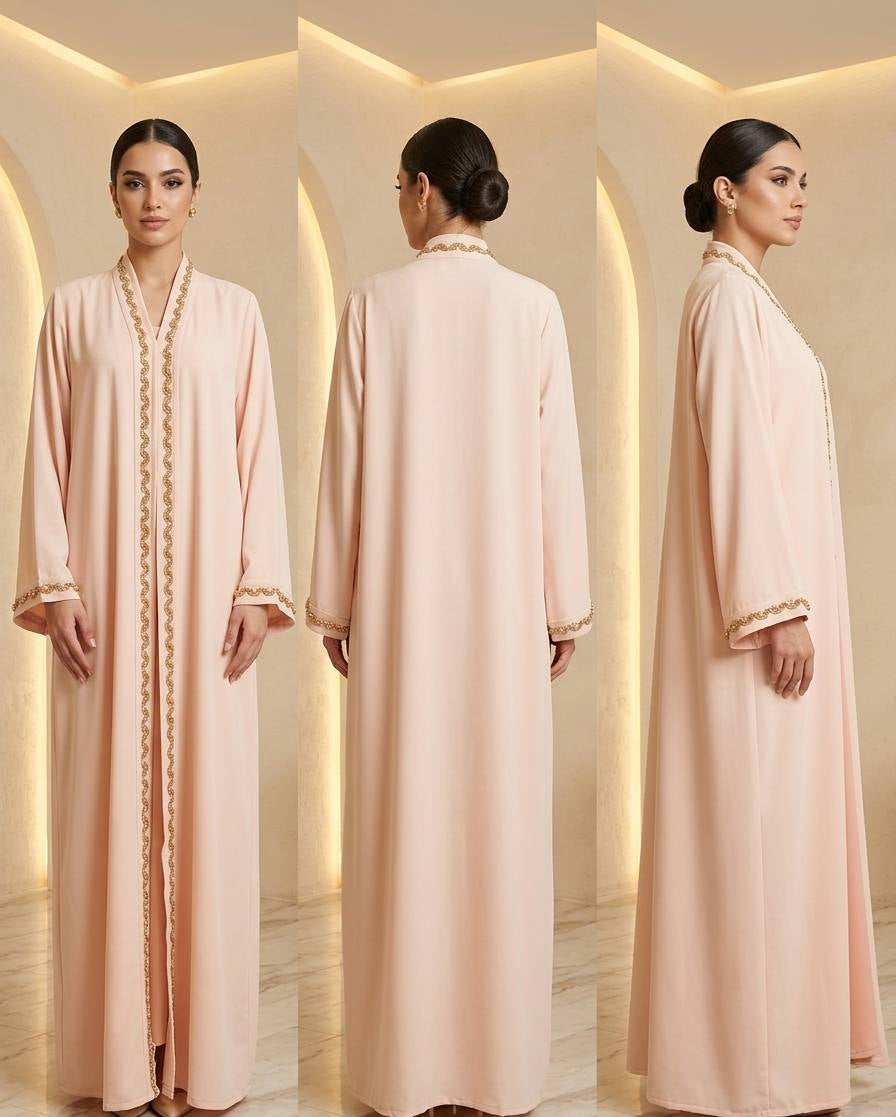 Golden Grace Embroidered Abaya