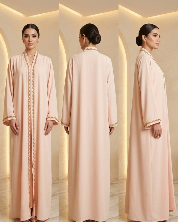 Light Pink Grace Embroidered Abaya