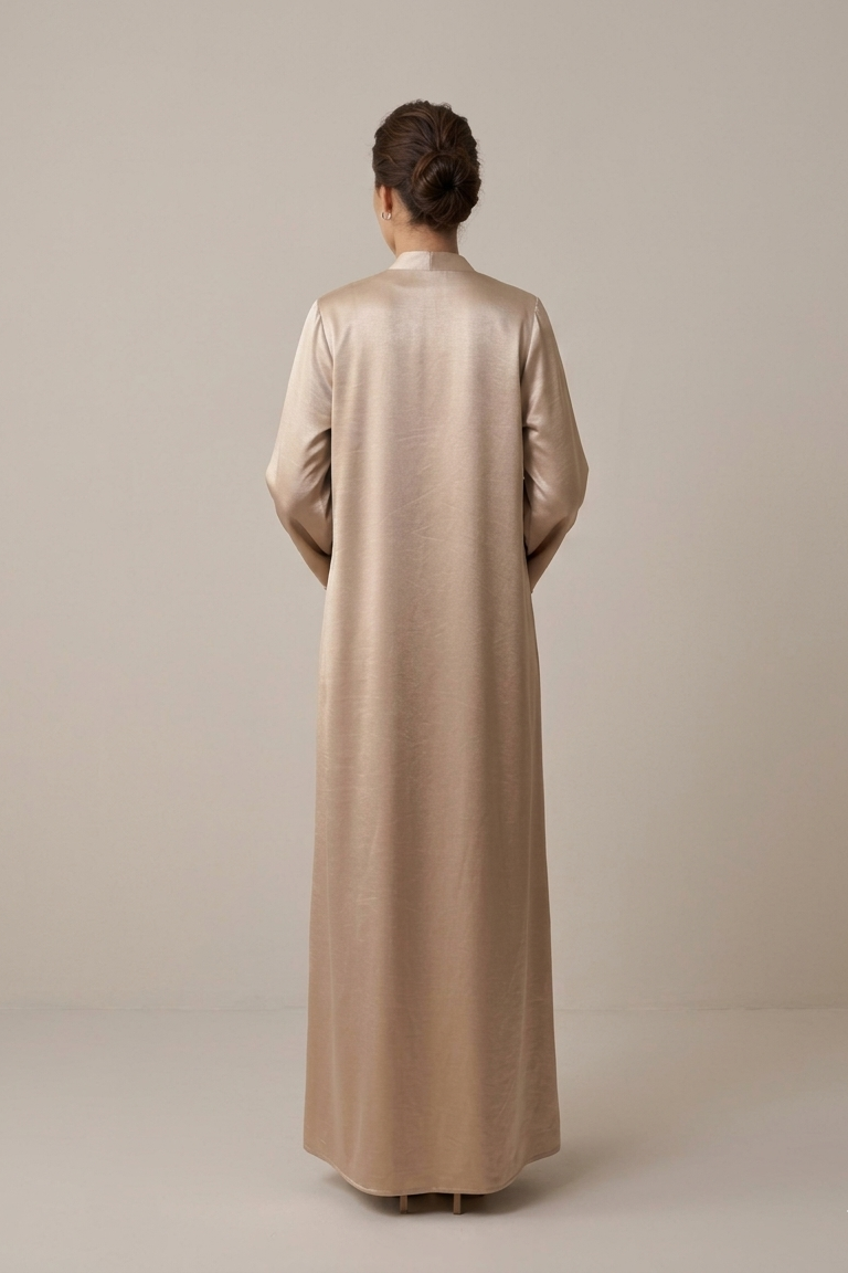 Metallic Sand Jewel-Trim Abaya