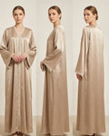 Luminous Champagne Satin Abaya