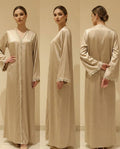 Luminous Pearl-Trimmed Abaya